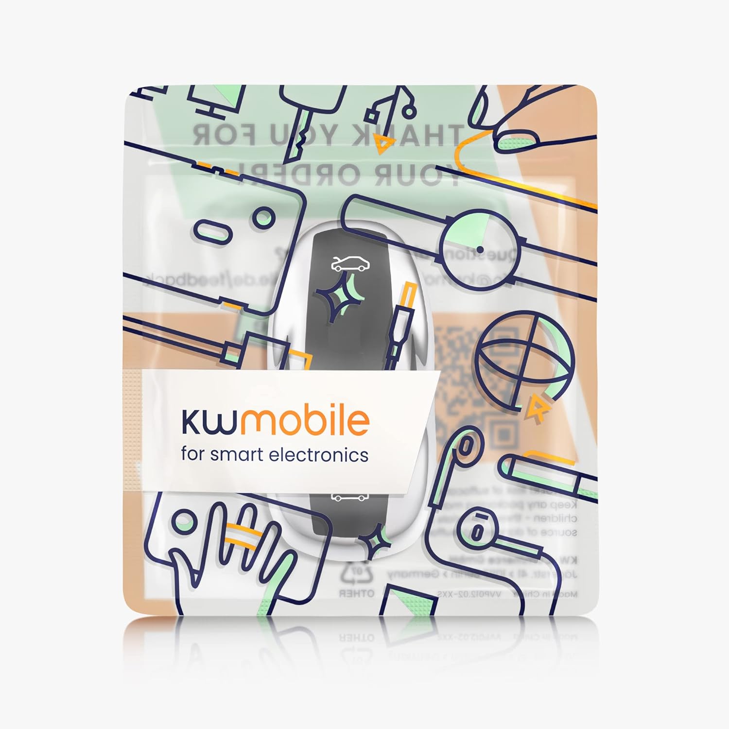 kwmobile Remote Case Compatible with Tesla Model S/Model Y/Model 3 - Car Key Case with TPU Buttons - Shiny Silver - Image 8