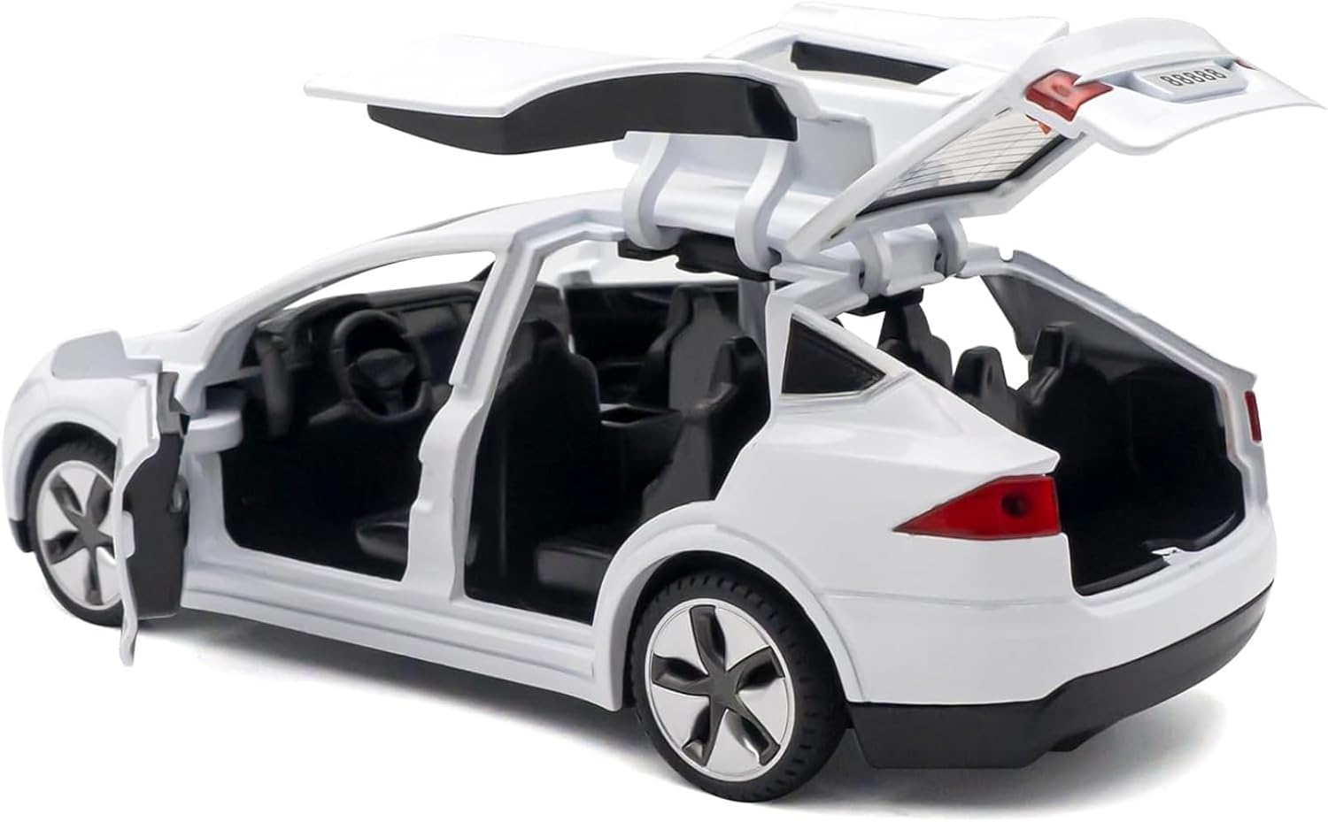 Tesla Model X 1:32 Scale Electronic Die-Cast Alloy Toy with Backup Function, with Lights and Music, Mini Toy Vehicle as Gift for Kids (White) - Image 8