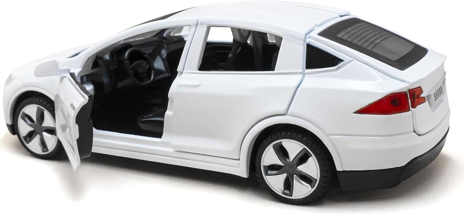 Tesla Model X 1:32 Scale Electronic Die-Cast Alloy Toy with Backup Function, with Lights and Music, Mini Toy Vehicle as Gift for Kids (White) - Image 9