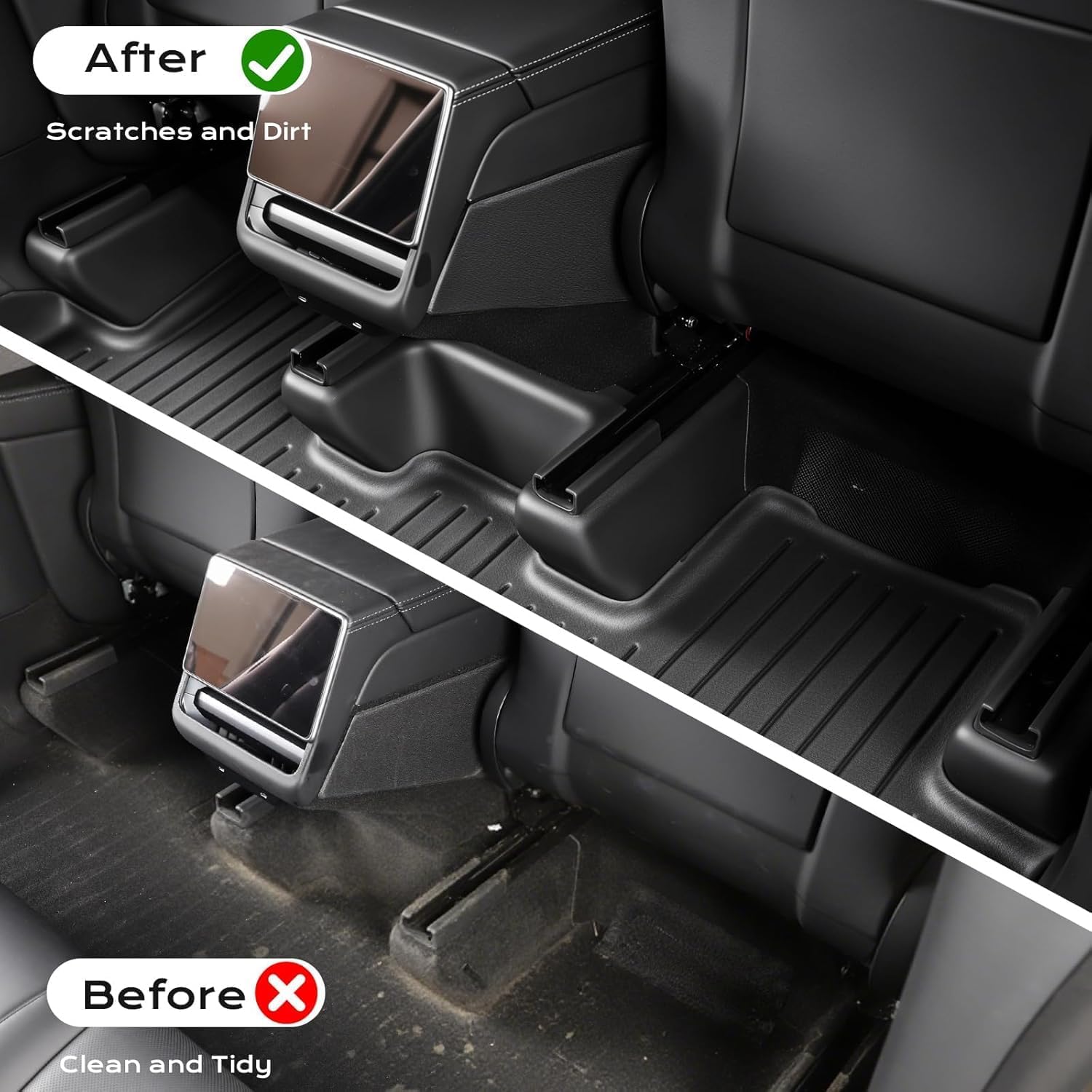 Topfit Under Seat Protector for Tesla Model Y Juniper TPE Second Row Seat Rail Covers Interior Accessories Anti-Scratch and Anti-Kick Kits for New Model Y 2025-2026 - Image 3