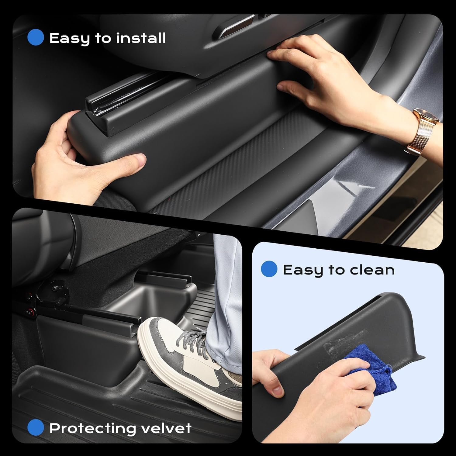 Topfit Under Seat Protector for Tesla Model Y Juniper TPE Second Row Seat Rail Covers Interior Accessories Anti-Scratch and Anti-Kick Kits for New Model Y 2025-2026 - Image 7