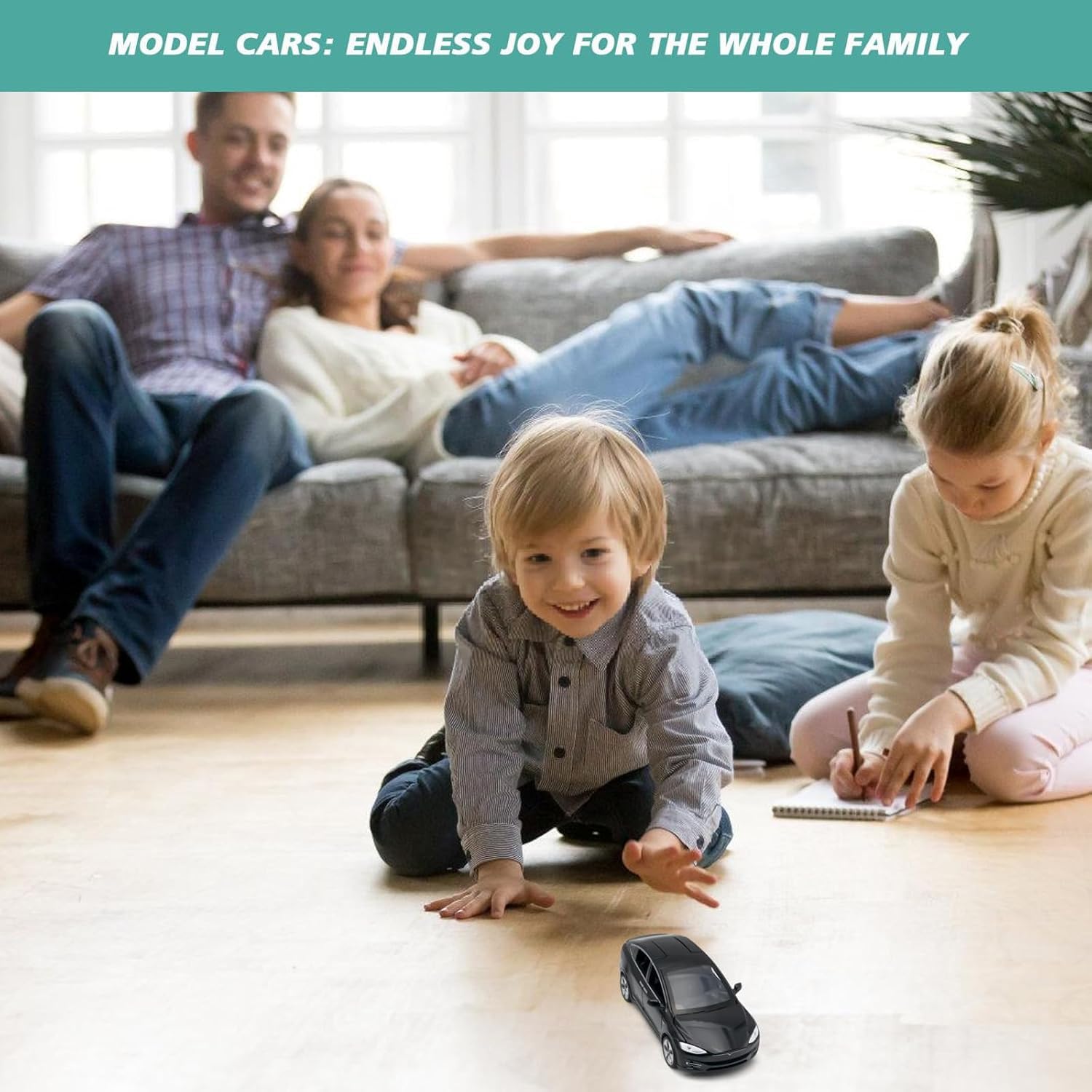 Tesla Model X Car Model 1:32 Scale Die-Cast Alloy Electronic Toy with Backup Function, with Lights and Music, Mini Toy Vehicle as Gift for Kids (Black) - Image 7