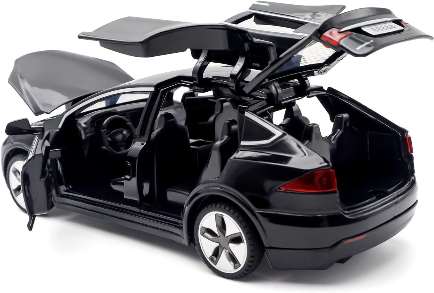 Tesla Model X Car Model 1:32 Scale Die-Cast Alloy Electronic Toy with Backup Function, with Lights and Music, Mini Toy Vehicle as Gift for Kids (Black) - Image 8