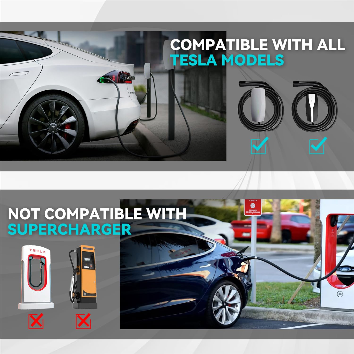 Tesla Extension Cord 23ft - Tesla Extension Cord 48A AC - Upgraded Tesla Charging Cable for Tesla Model Y/3/S/X, Fits All Tesla Mobile Chargers or Connectors - Image 7