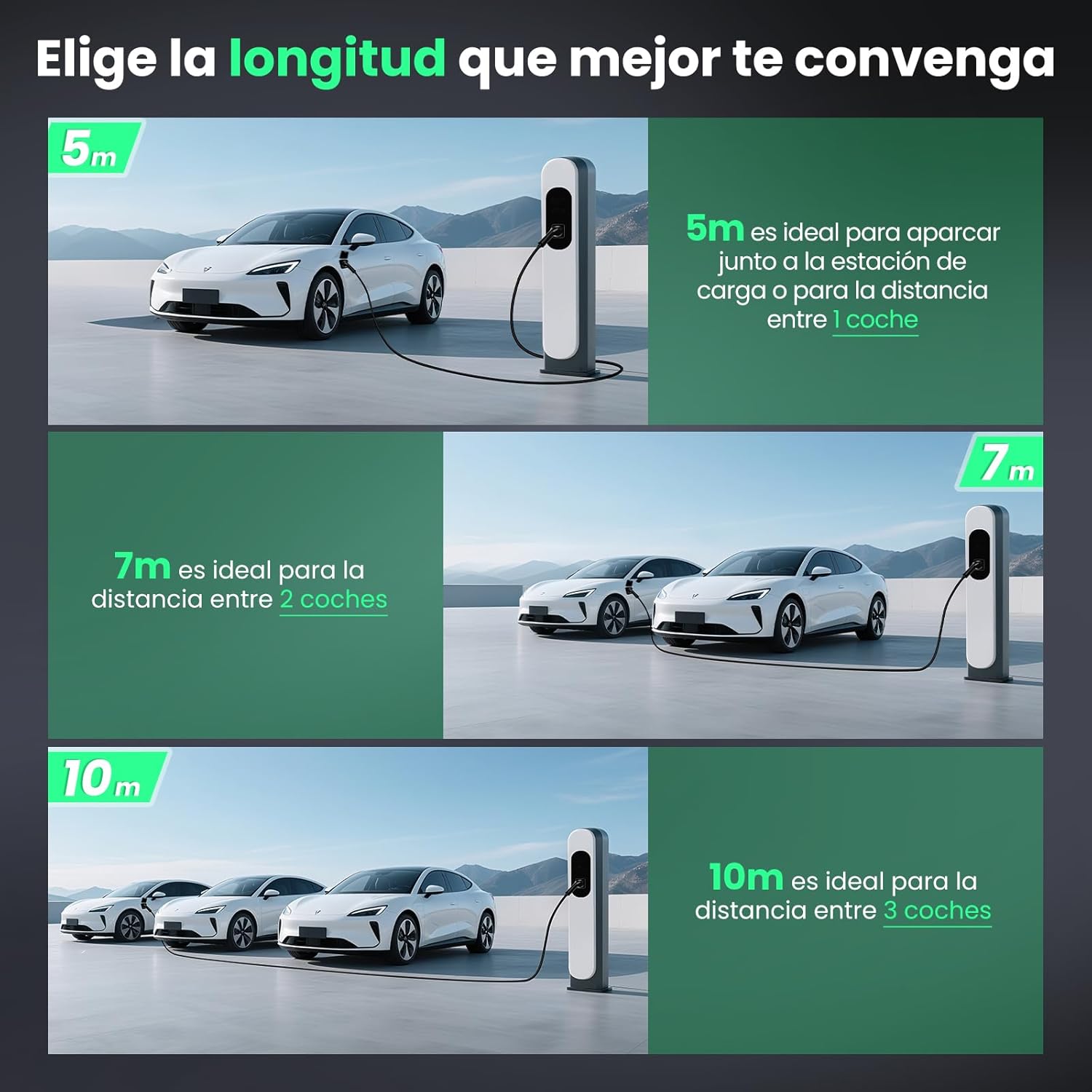 GONEO Charging Cable Type 2 22kW 7M 32A Mode 3 Charging Cable for Electric Car Type 2 and 3 Phases for E Auto EV/PHEV Type 2 to Type 2 with Carry Bag - Image 6