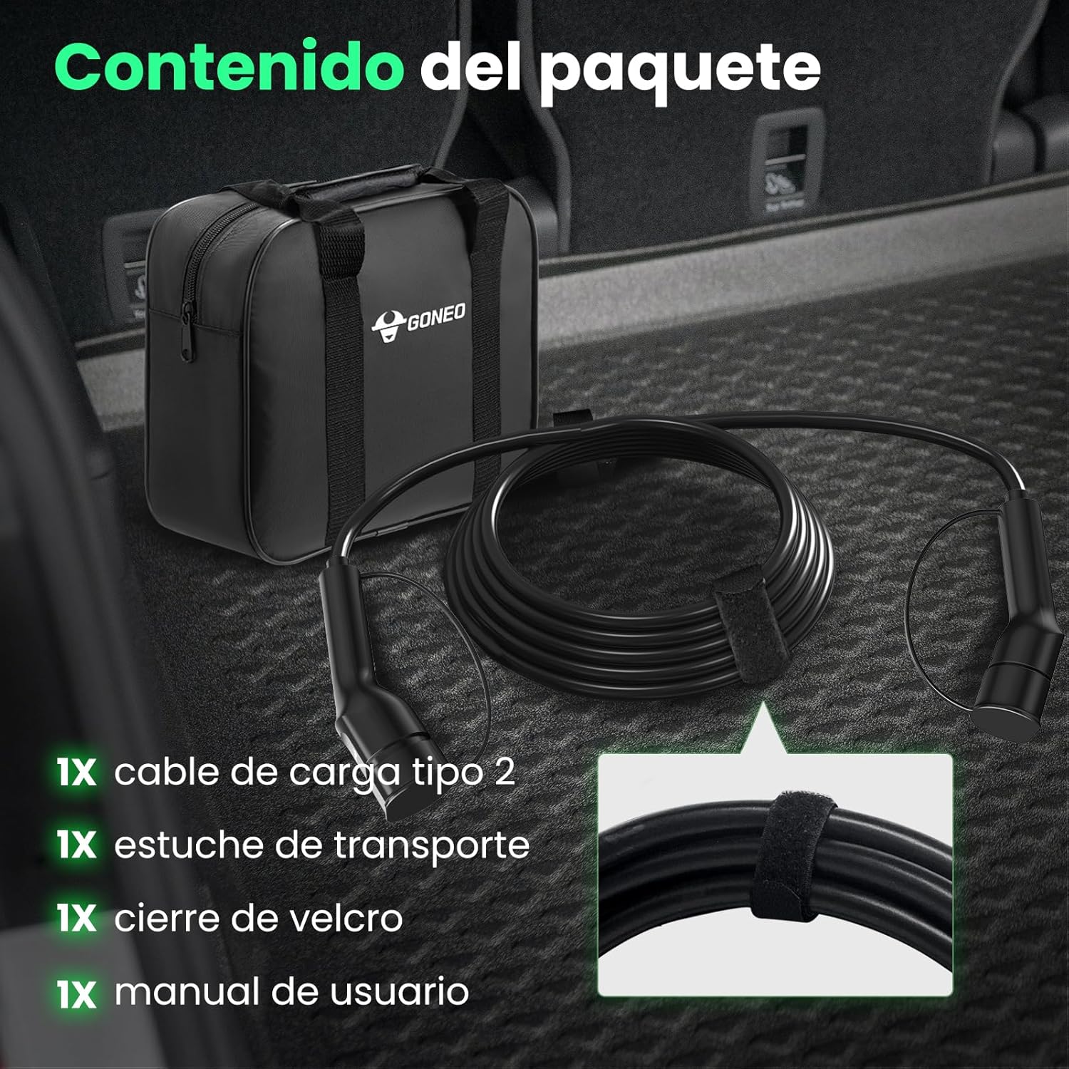 GONEO Charging Cable Type 2 22kW 7M 32A Mode 3 Charging Cable for Electric Car Type 2 and 3 Phases for E Auto EV/PHEV Type 2 to Type 2 with Carry Bag - Image 10