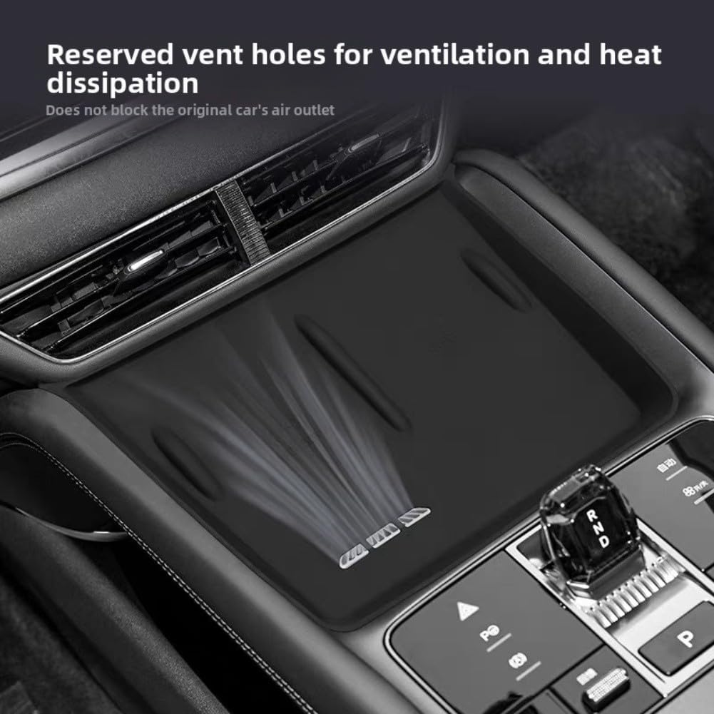 Cargador inalámbrico para BYD Sealion 07 EV 2024-2025, bandeja de silicona para accesorios de coche con protección contra arañazos, 25 x 22 x 3 cm, color negro - Image 7