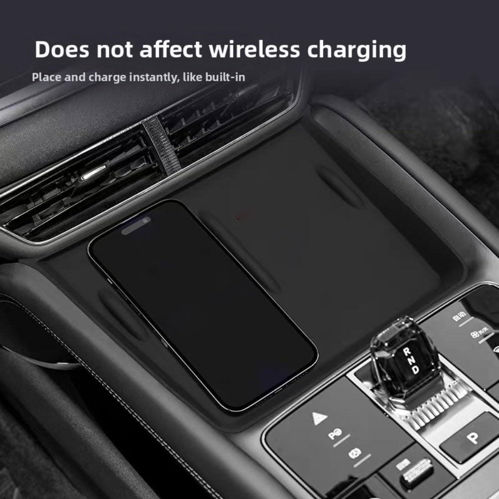 Cargador inalámbrico para BYD Sealion 07 EV 2024-2025, bandeja de silicona para accesorios de coche con protección contra arañazos, 25 x 22 x 3 cm, color negro - Image 10