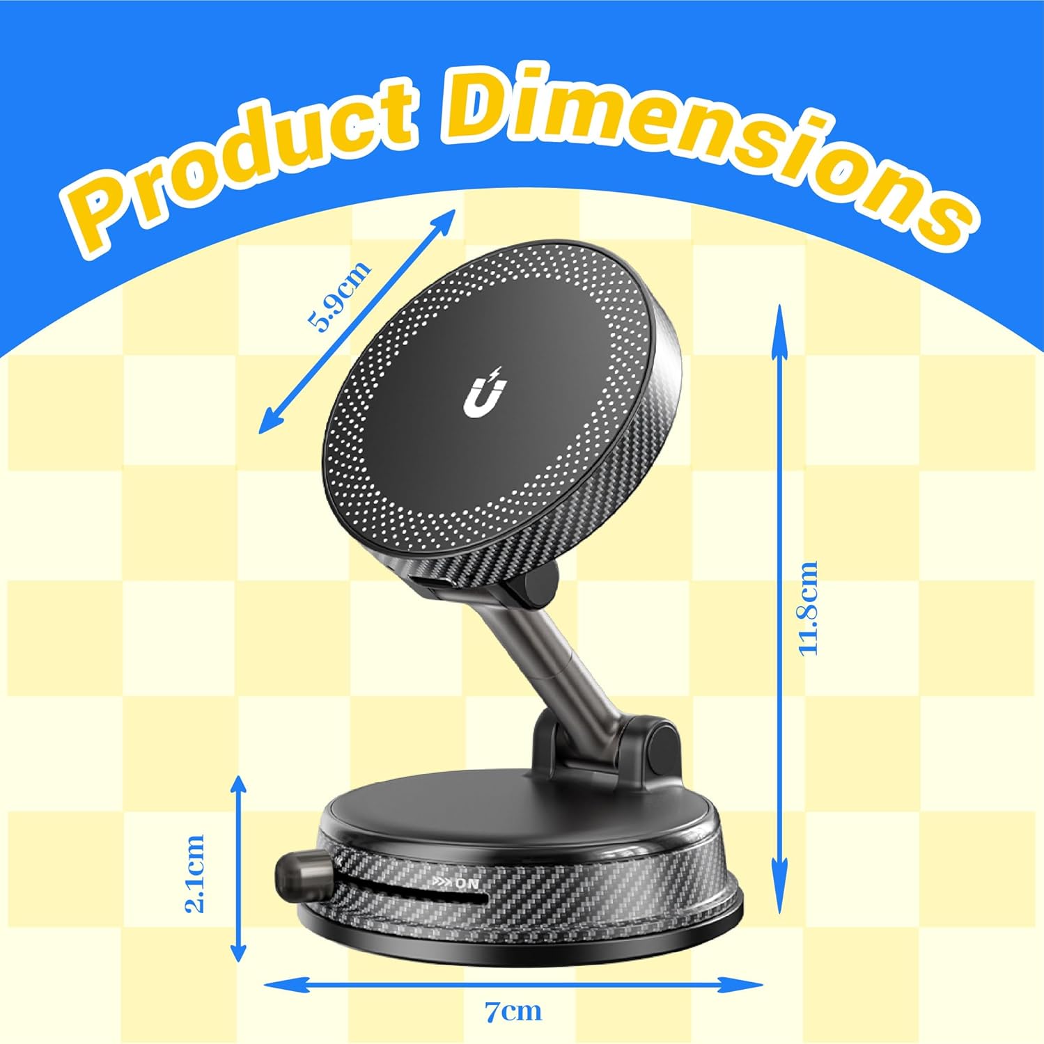 JUZELY Cargador Inalambrico Coche para BYD Atto2 Atto3 Dolphin F0 F3 F6 F8 Flyer II, Magnetico Soporte Móvil Coche con Ventosa Fijación Ventosa Cargador Inalámbrico Coche,A-Black - Image 3