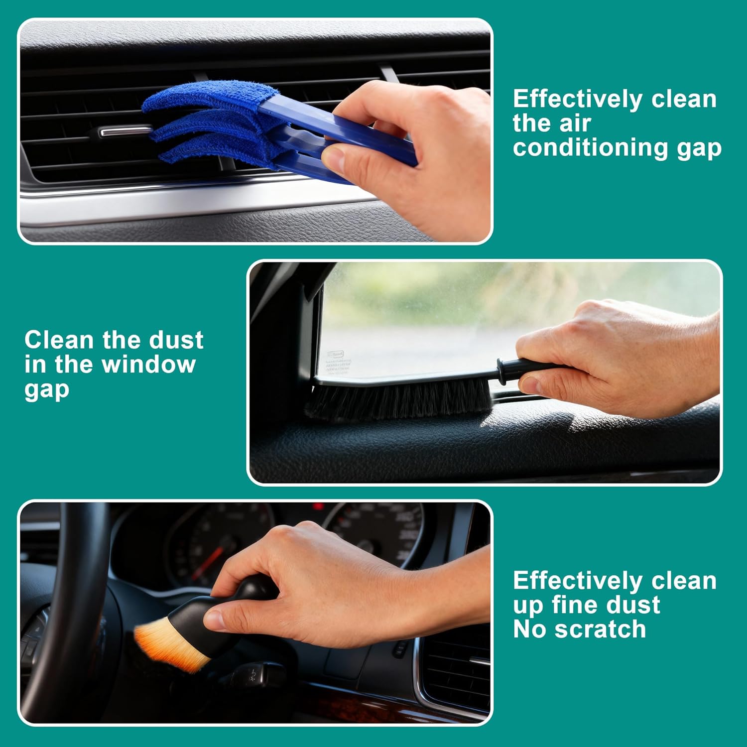 Car Cleaning Kit 28 Pieces Practical Carry Bag, Interior and Exterior Car Wash Set, Detailing Brushes, Fiber Cloth, Polishing Sponges, Electric Drill Brush - Image 8