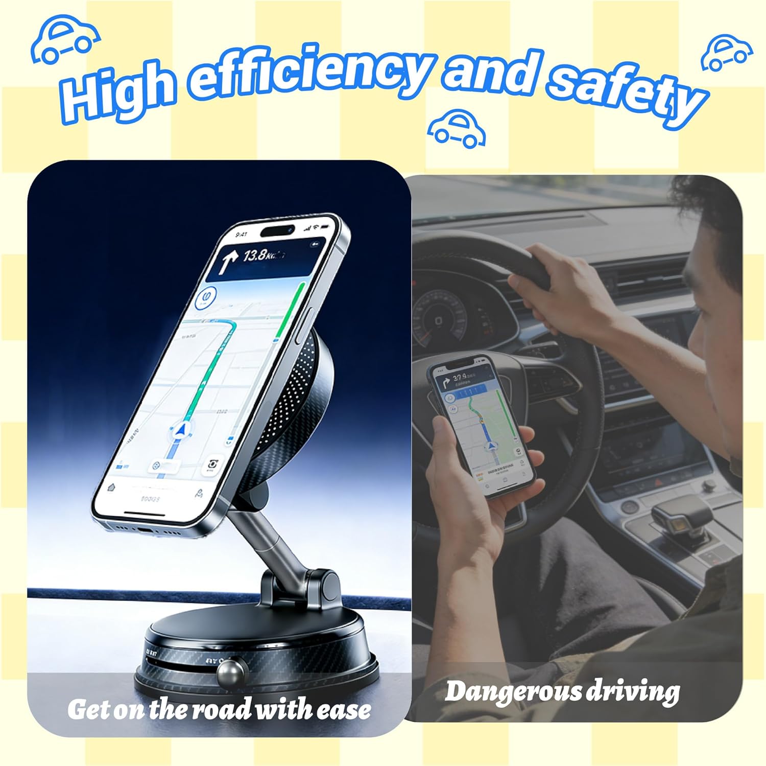 JUZELY Cargador Inalambrico Coche para BYD Atto2 Atto3 Dolphin F0 F3 F6 F8 Flyer II, Magnetico Soporte Móvil Coche con Ventosa Fijación Ventosa Cargador Inalámbrico Coche,A-Black - Image 4