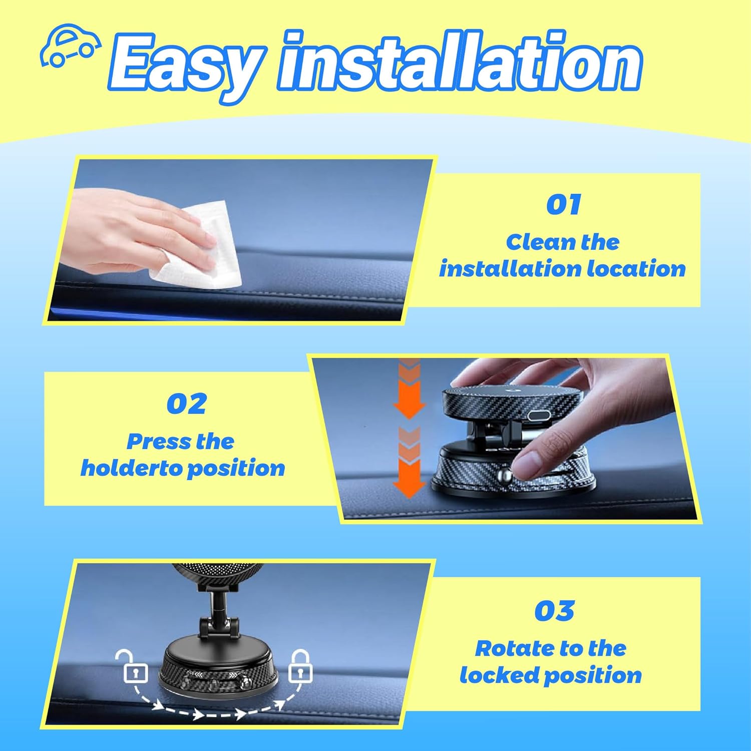 JUZELY Cargador Inalambrico Coche para BYD Atto2 Atto3 Dolphin F0 F3 F6 F8 Flyer II, Magnetico Soporte Móvil Coche con Ventosa Fijación Ventosa Cargador Inalámbrico Coche,A-Black - Image 8