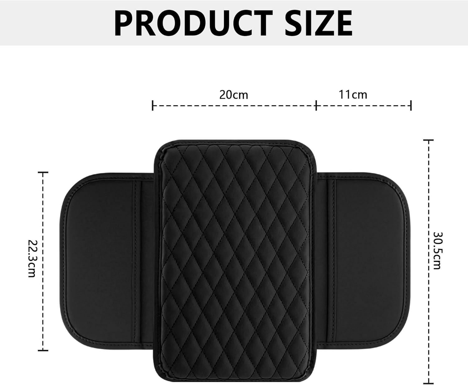 Upgraded Universal Car Armrest Protector, Microfiber Leather Car Armrest Cushion with 2 Storage Bag, Interior Car Accessories for Most Vehicles (Black) - Image 3