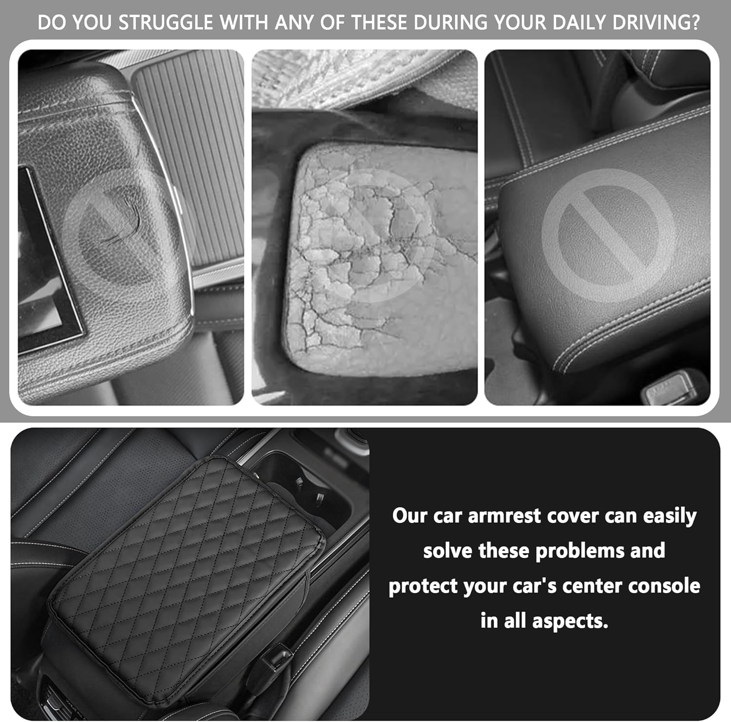 Upgraded Universal Car Armrest Protector, Microfiber Leather Car Armrest Cushion with 2 Storage Bag, Interior Car Accessories for Most Vehicles (Black) - Image 7