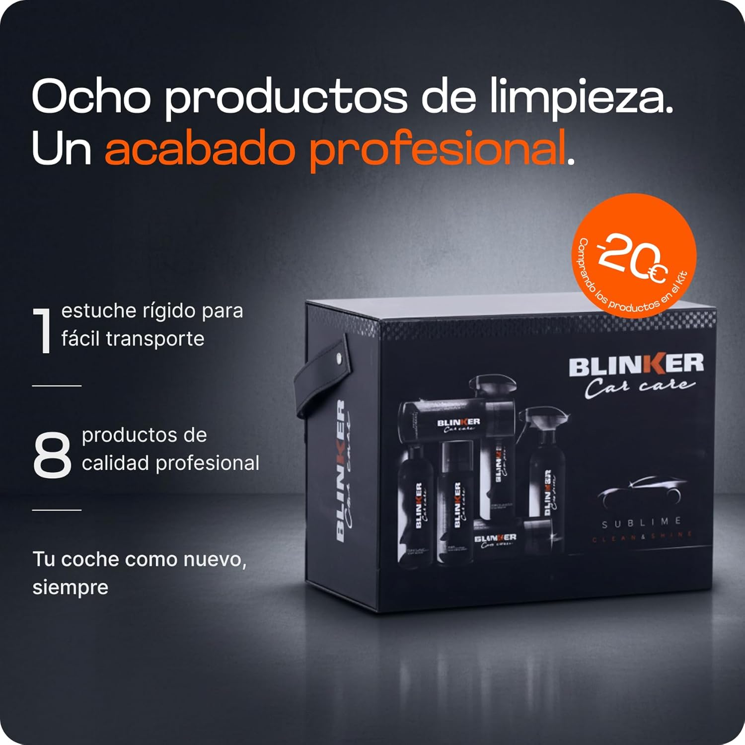 Blinker - Car Cleaning Kit Pro - 10Pcs - Care products for interior and exterior vehicle cleaning and cleaning - Includes rim cleaner, shampoo, interior polish, tire renewer - Image 5