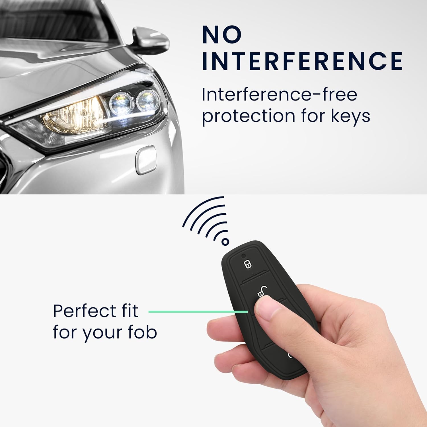 kwmobile Case Compatible with BYD Atto 3 / Sealion/Han/Tang/Dolphin/Seal - Protective Silicone Case for Car Key - Matte Black Case - Image 4