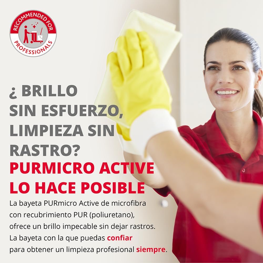 Vileda Professional PURmicro Active Colours, Microfibre Cloths for Safe Cleaning by Areas, Pack of 4 - Image 3