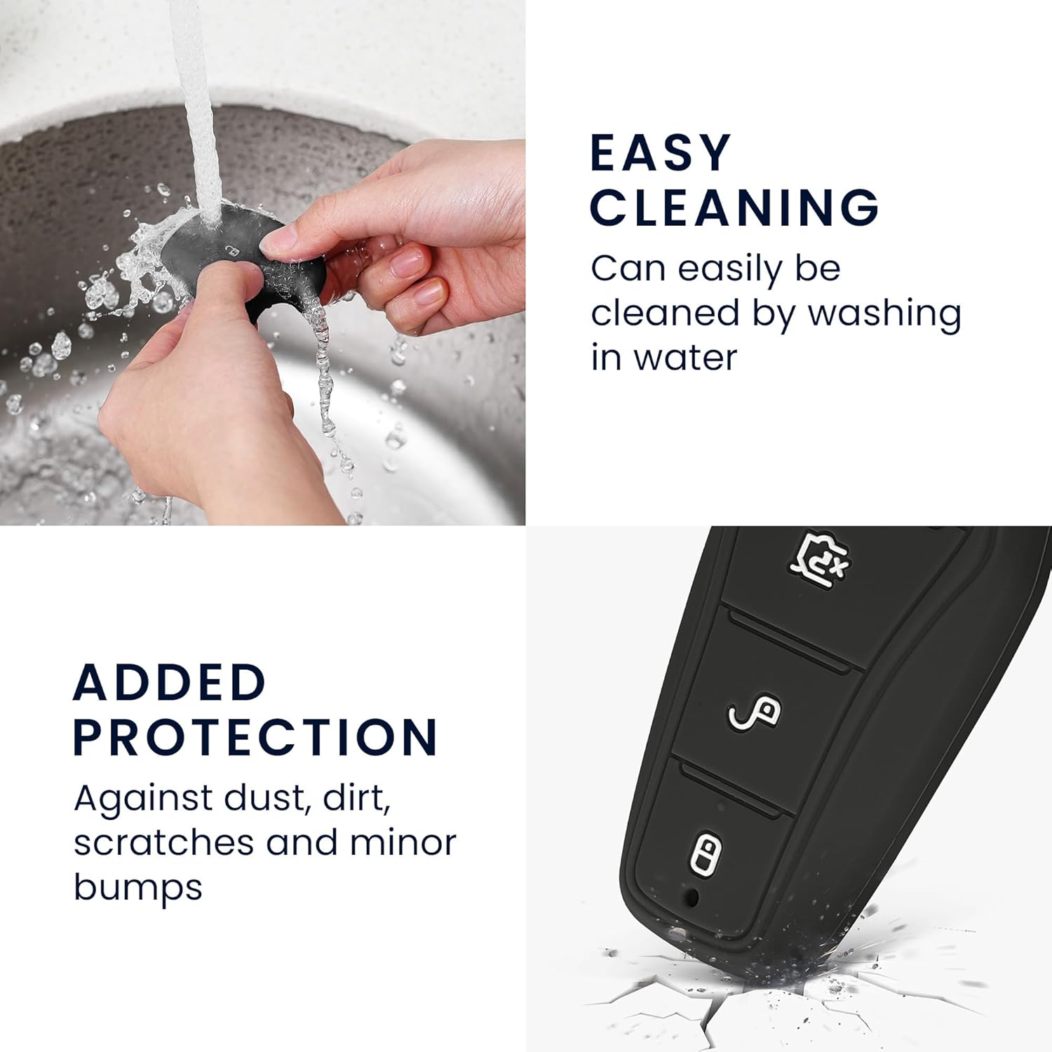 kwmobile Case Compatible with BYD Atto 3 / Sealion/Han/Tang/Dolphin/Seal - Protective Silicone Case for Car Key - Matte Black Case - Image 6