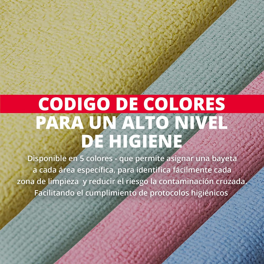 Vileda Professional PURmicro Active Colours, Microfibre Cloths for Safe Cleaning by Areas, Pack of 4 - Image 5