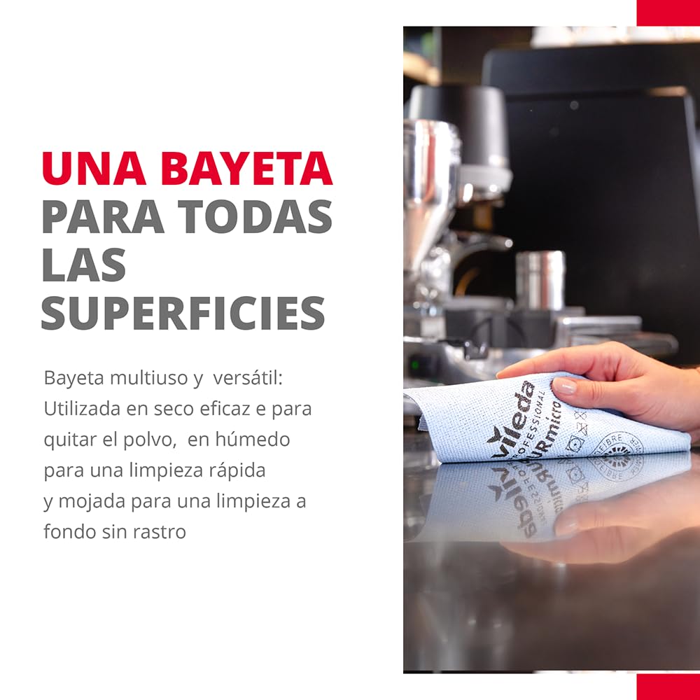 Vileda Professional PURmicro Active Colours, Microfibre Cloths for Safe Cleaning by Areas, Pack of 4 - Image 6