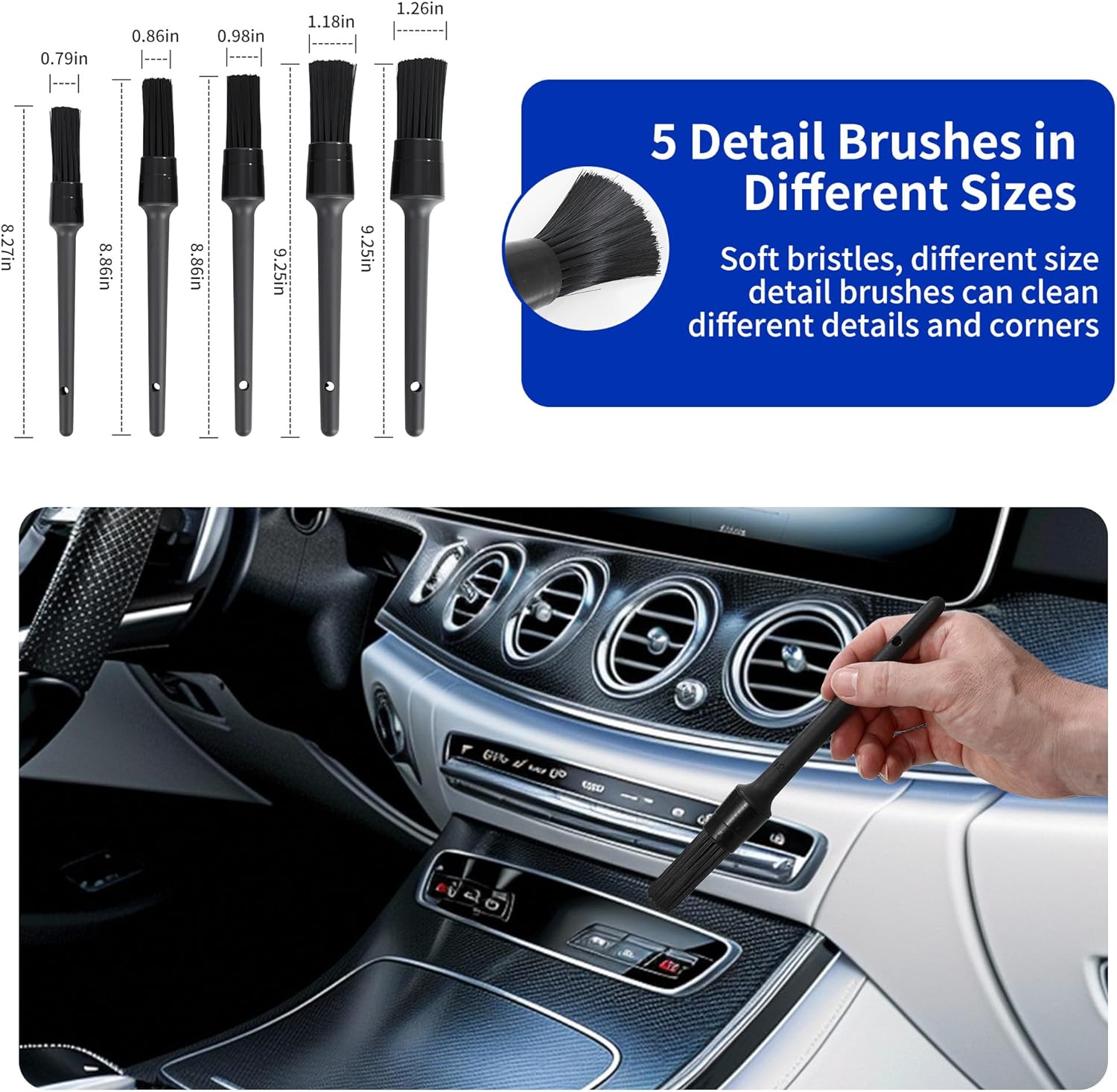 30 Pieces Car Cleaning Kit, Car Cleaning Brush, Car Cleaning Kit, Detailing Car, Cleaning Kit for Interior and Exterior - Image 7
