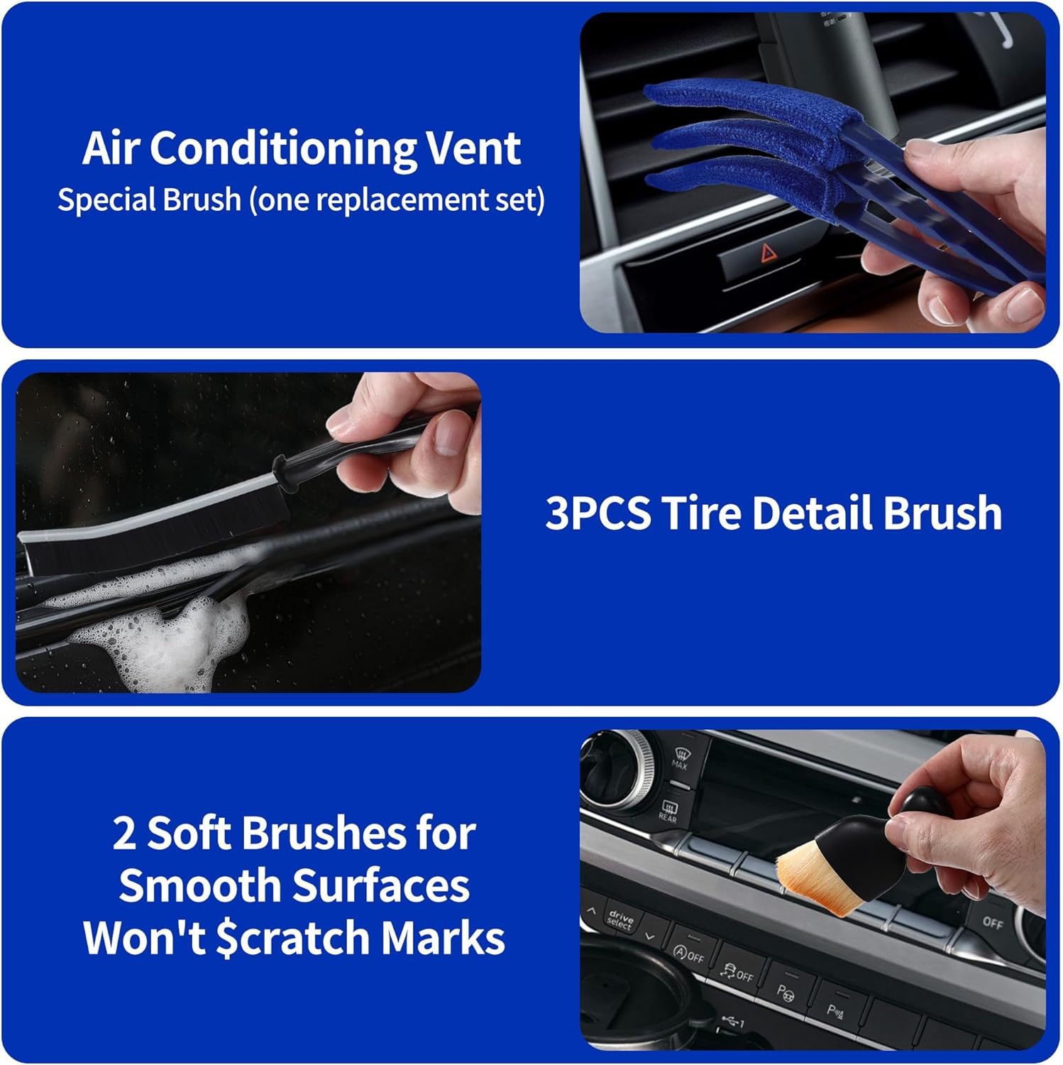 30 Pieces Car Cleaning Kit, Car Cleaning Brush, Car Cleaning Kit, Detailing Car, Cleaning Kit for Interior and Exterior - Image 8