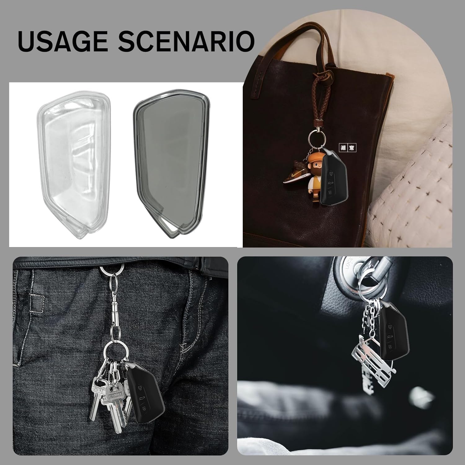 Key Case, 2 Pieces Transparent TPU Car Key Case with Buttons for Golf 8 GTE GTI ID.3 ID.4 Seat Leon MK4 Tarraco Ateca Skoda Octavia 4 Cupra Formentor - Image 6