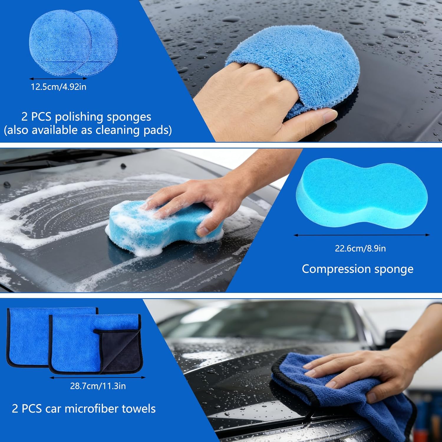 Car Cleaning Kit, 31 Pieces Car Cleaning Brush, Interior Car Cleaning Kit for Interior and Exterior, Detailing Car, to Polish to Clean Wheels, Carpets, Tiles - Image 4