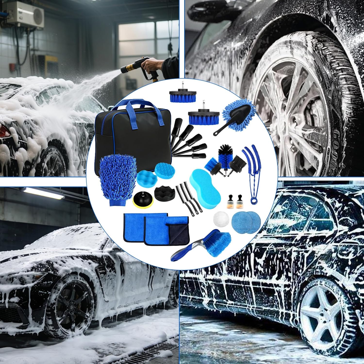 Car Cleaning Kit, 31 Pieces Car Cleaning Brush, Interior Car Cleaning Kit for Interior and Exterior, Detailing Car, to Polish to Clean Wheels, Carpets, Tiles - Image 9