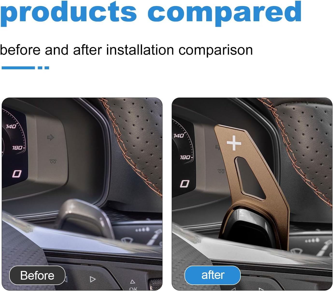 KUNGKIC Car Shifter Cams for Seat Cupra Leon Ateca Formentor 2021 2022 2023 2024 2025 Aluminum Shift Paddles Extension Paddles Extension Paddles Steering Wheel 2 Pieces - Image 4