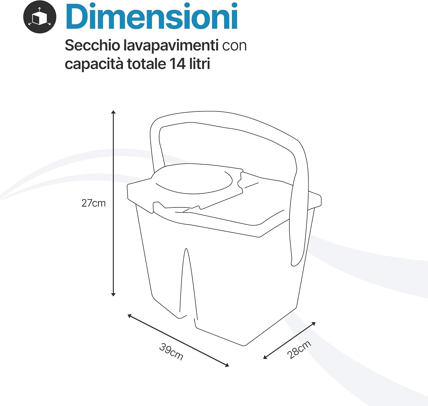 Tomaino - Floor Mop Bucket with Double Plastic Bucket – 7 Litre Mop with Drainer – 2 Tanks for Clean and Dirty Water (Bucket + 2 Micorfibre Refills) - Image 8