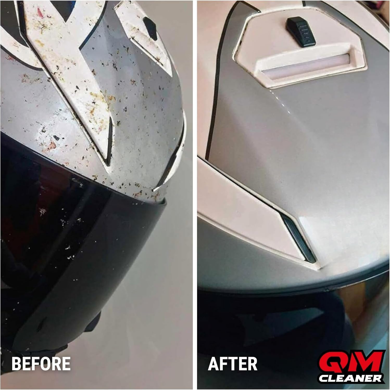 QM Cleaner Cleaning and Maintenance Kit for Motorcycle and Helmet | Multi-Surface Dry Cleaner and Insect Remover for Helmet Includes Total Bike (500 ml), Helmet Cleaner (200 ml) + 2 Cloths - Image 4