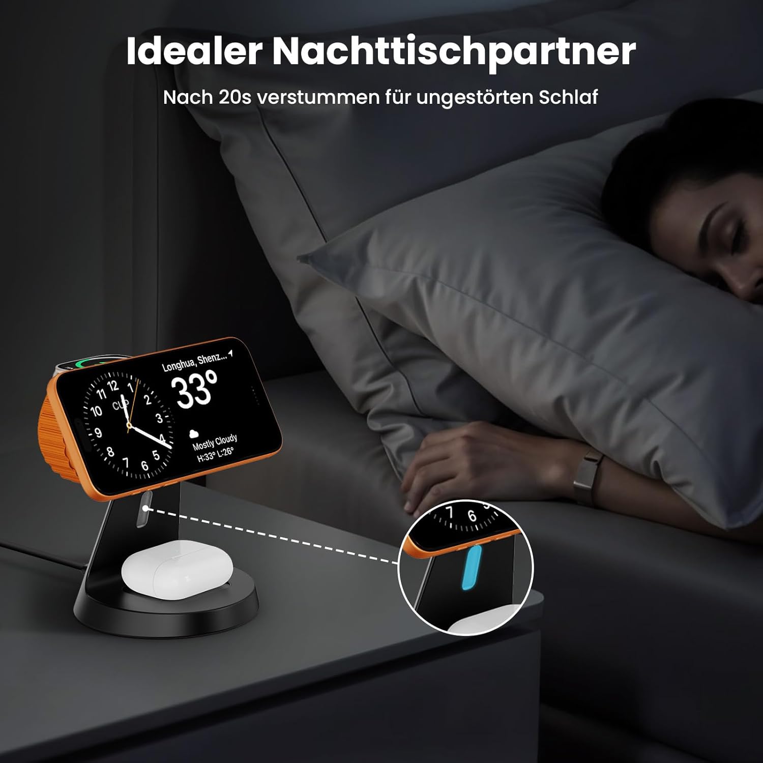 3 in 1 Wireless Charger for Mag-Safe: JoyGeek Inductive Charging Station for Apple Watch and iPhone, for i Phone Air 17/16/15-12 Series, for iWatch 11-2/Ultra/SE, for Air Pods 4-2 - Image 8