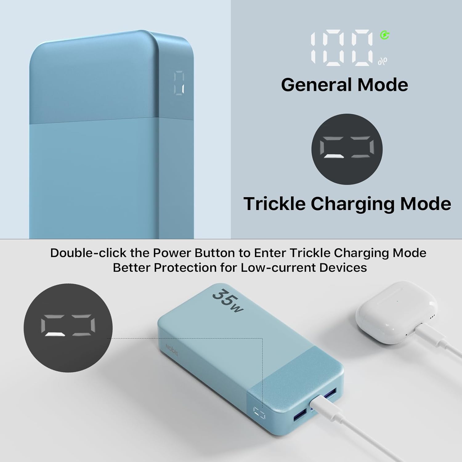 NOBIS Powerbank 20000mAh, 35W PD3.0 External Battery Quick Charge, QC4.0 Portable Battery for MacBook, Phone 11 13 15 16 S23 S22, Airpods etc - Image 6
