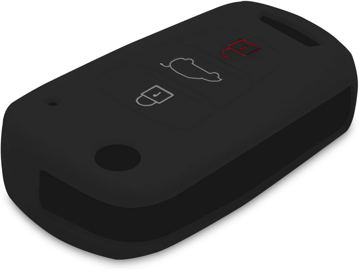 kwmobile Case Compatible with Hyundai 3 Buttons Folding Car Key - Silicone Protective Case for Car Key - Case in Black - Image 5