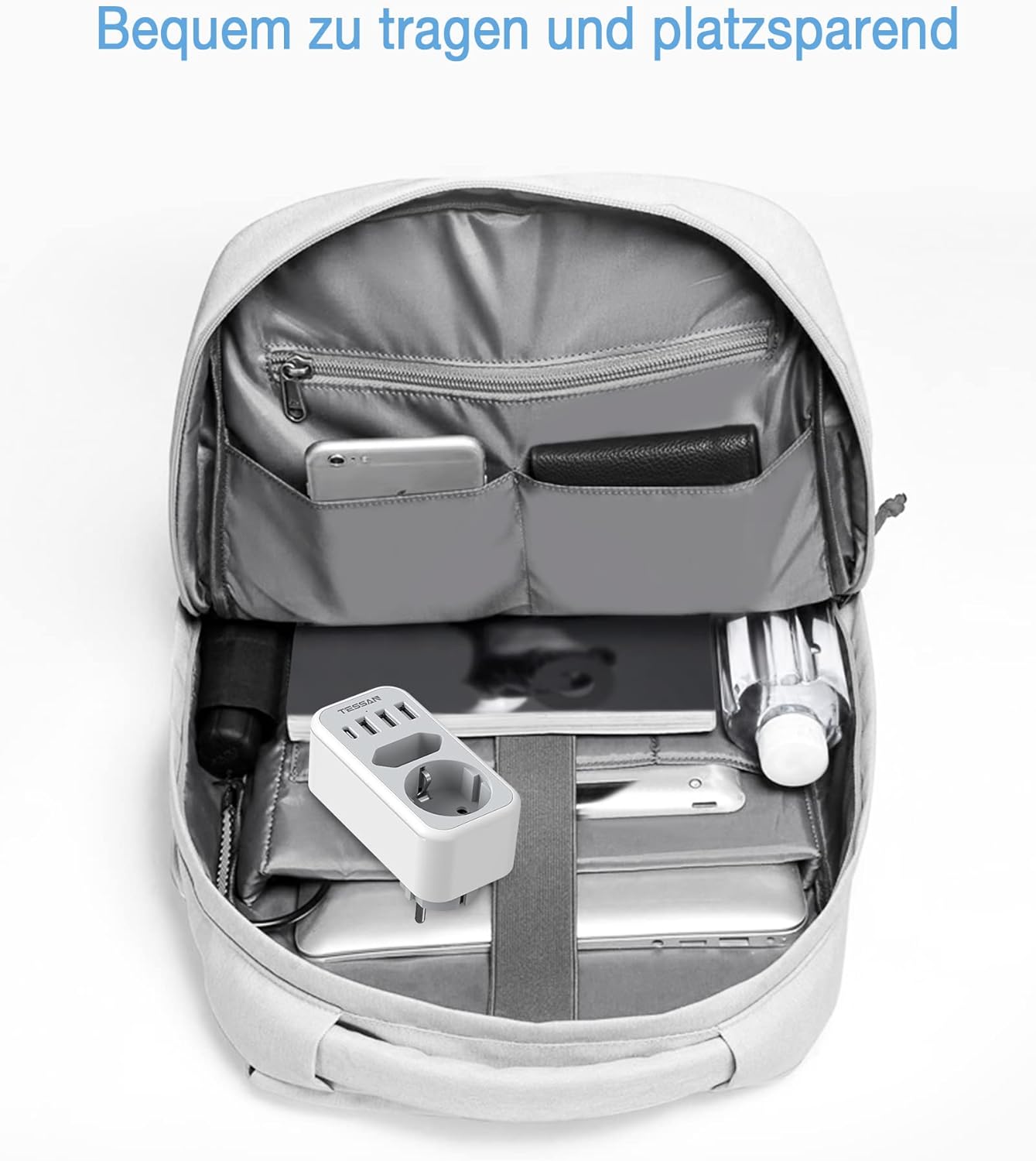 TESSAN Thief USB Sockets with 1 Type C Port, Multiple Charger Plug, USB C Charger Multiple Vertical Wall - Image 8