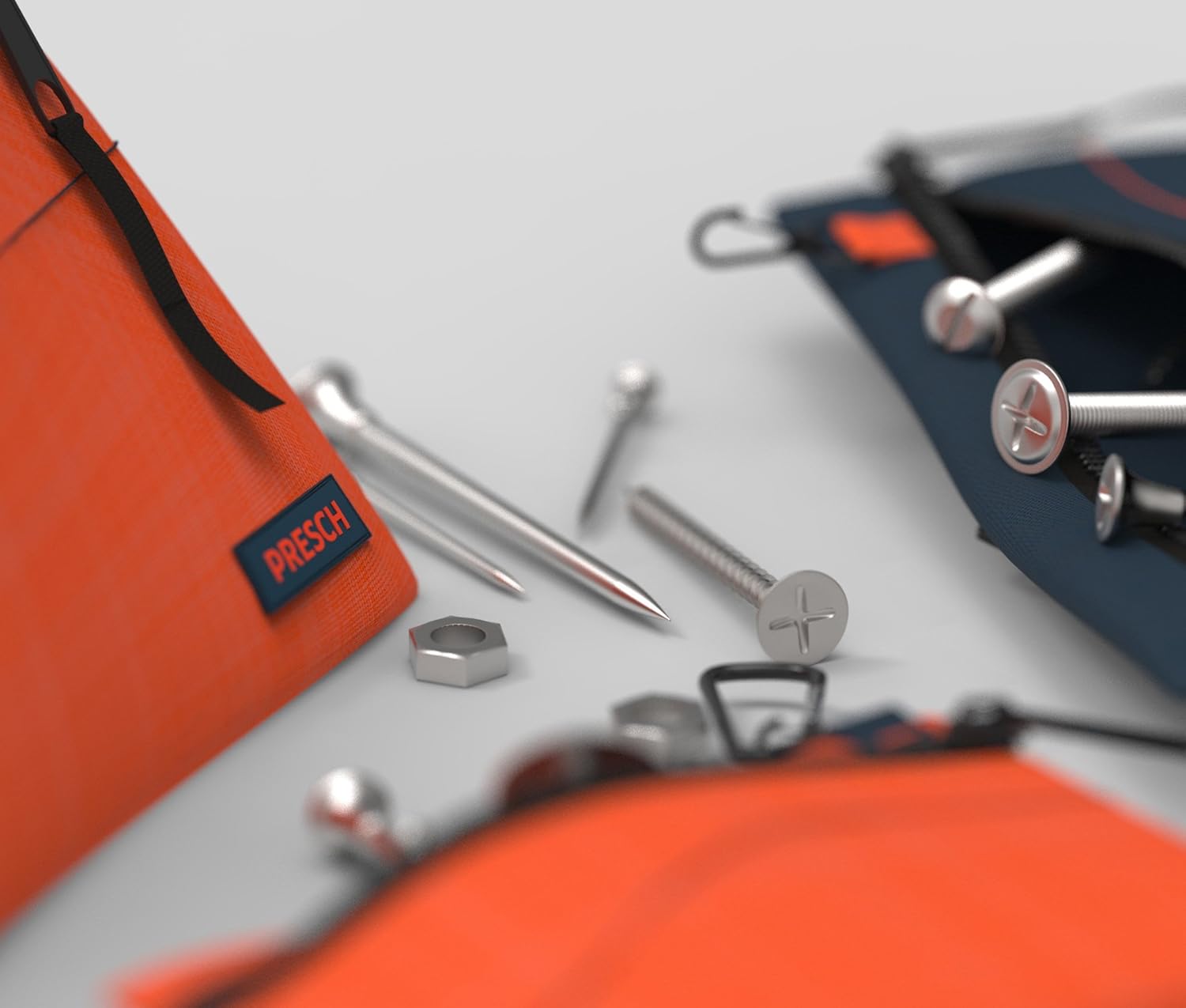 Presch Set of 3 Empty Tool Bags – Bag of Screws with Carabiner for Nails Screws or Nuts - Image 5