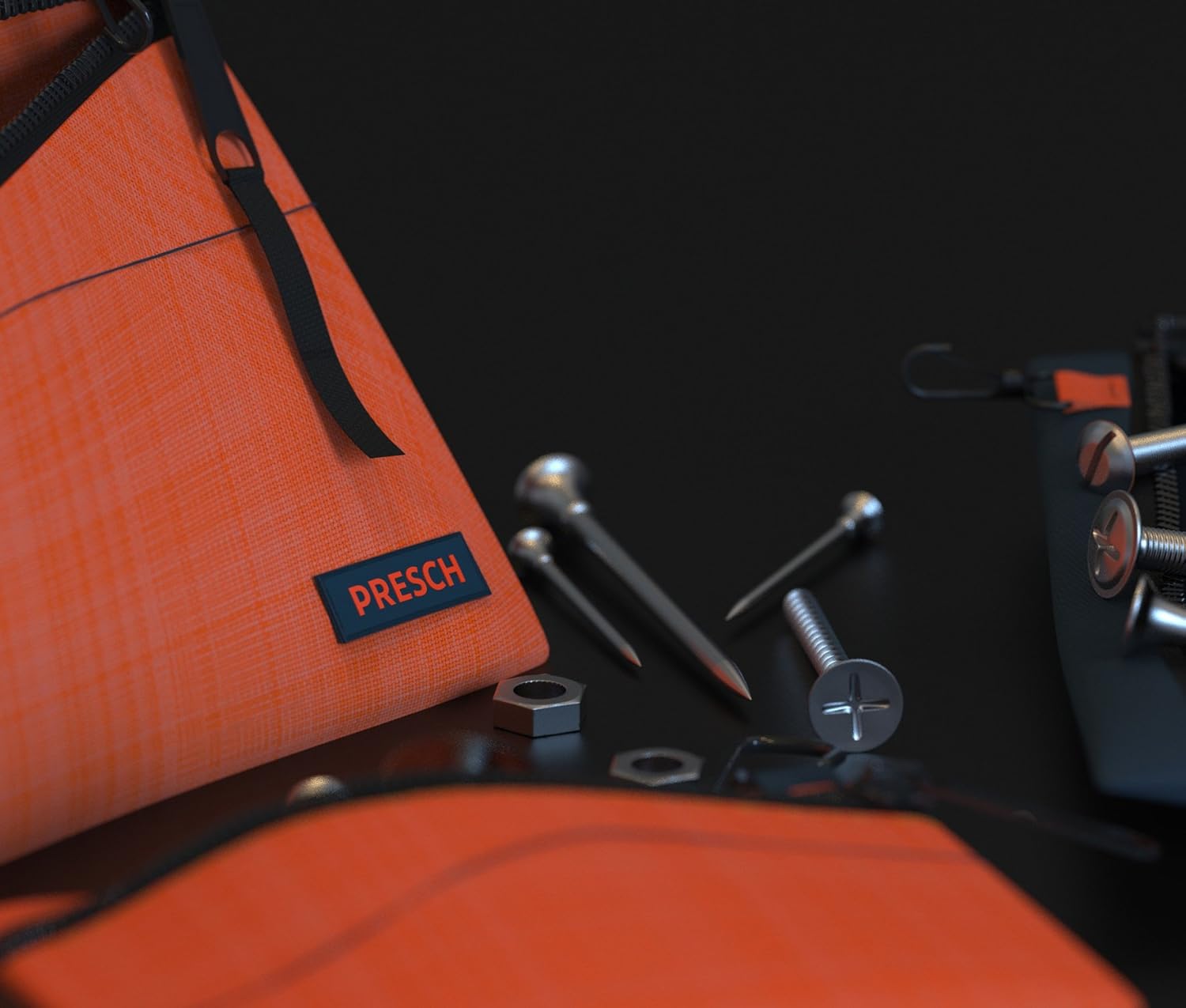 Presch Set of 3 Empty Tool Bags – Bag of Screws with Carabiner for Nails Screws or Nuts - Image 9