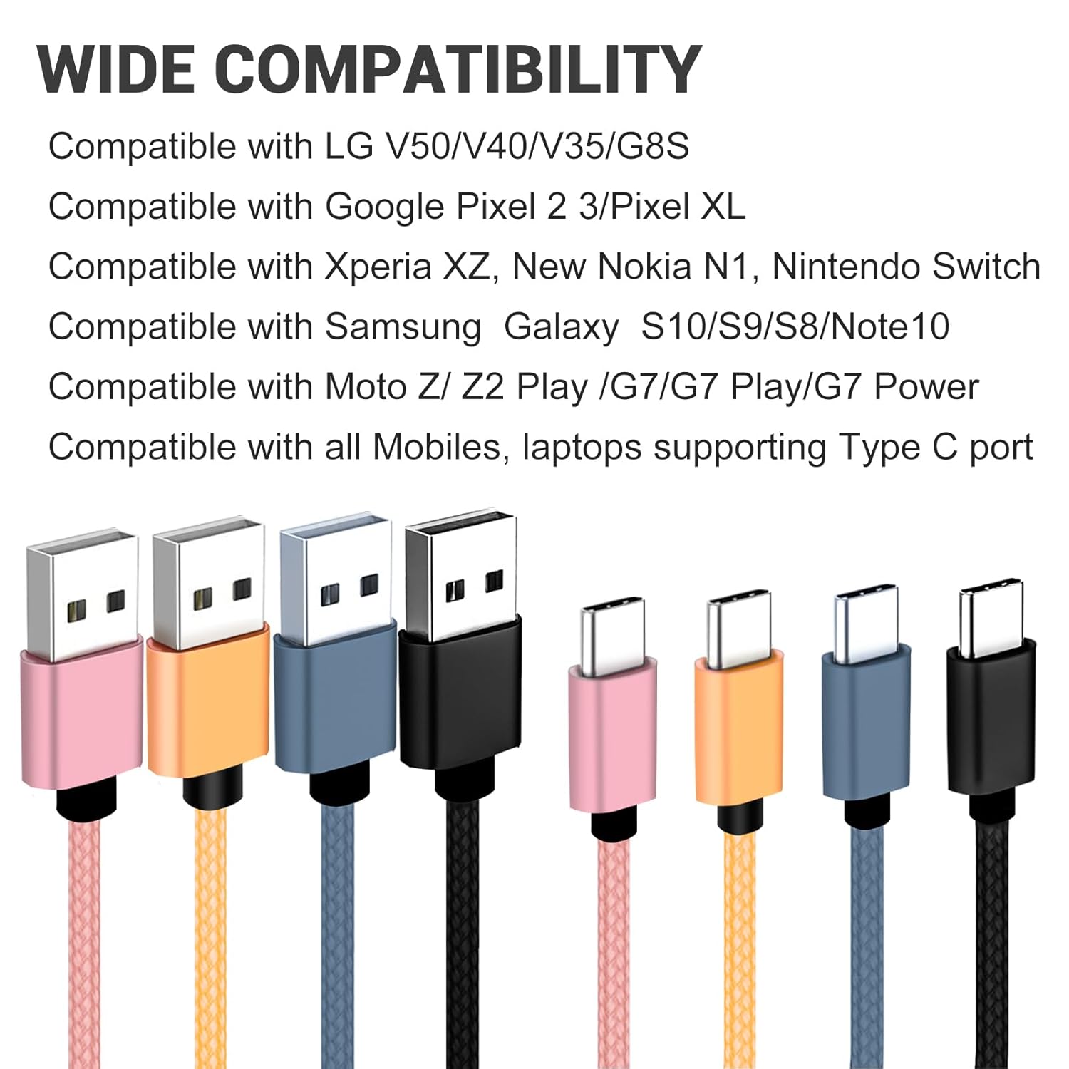 USB C Cable 50cm 4Packs, Short C Cable 18W Fast Charging USB 2.0 Data Tissue Compatible with Samsung Galaxy S22 s21 S20 Ultra 5g, Google Pixels - Image 7