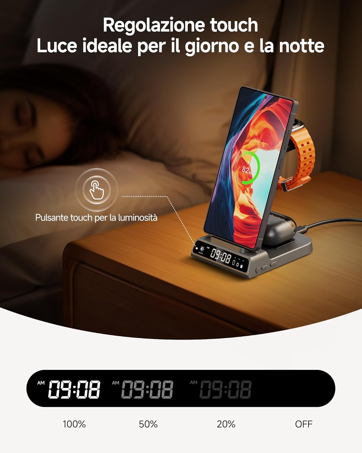 Samsung Wireless Charger, 3 in 1 Charging Station for Samsung Galaxy S25 Ultra/S24/S23/Z Flip 7/Fold 6, Wireless Charger Dock for Galaxy Watch 8/Ultra/7/6/5, Galaxy Buds 3/3 Pro - Image 4