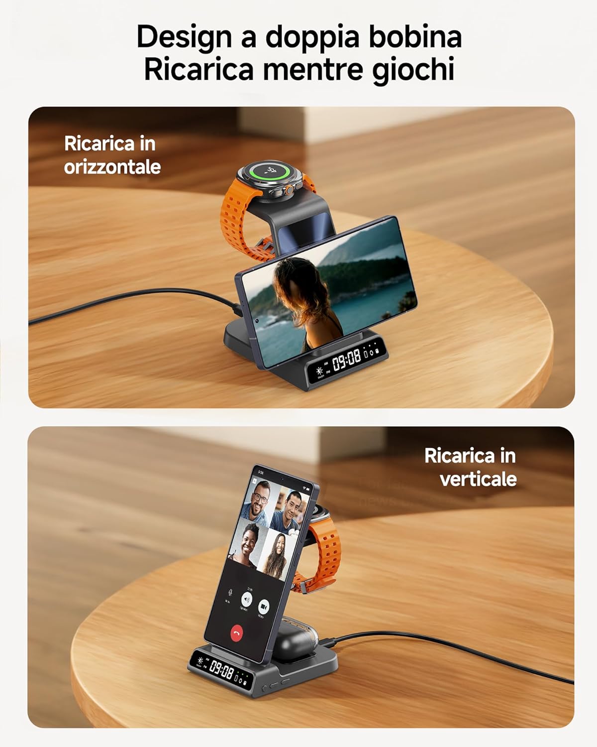 Samsung Wireless Charger, 3 in 1 Charging Station for Samsung Galaxy S25 Ultra/S24/S23/Z Flip 7/Fold 6, Wireless Charger Dock for Galaxy Watch 8/Ultra/7/6/5, Galaxy Buds 3/3 Pro - Image 5