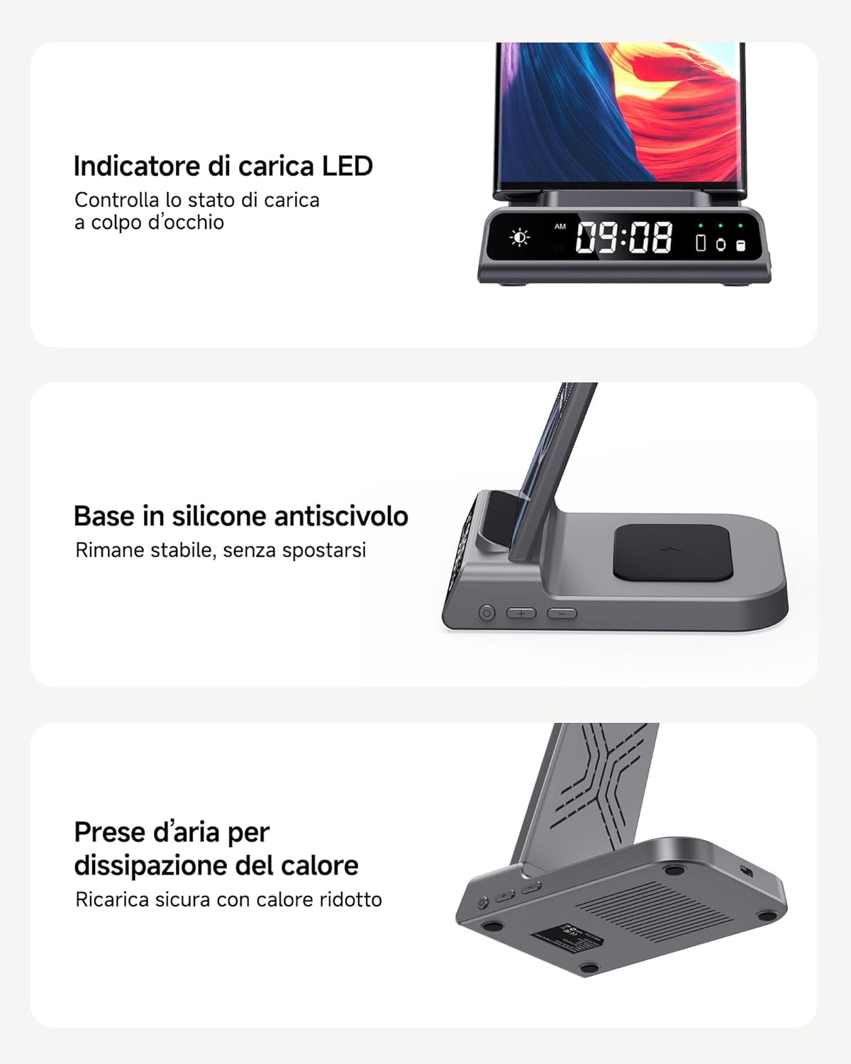 Samsung Wireless Charger, 3 in 1 Charging Station for Samsung Galaxy S25 Ultra/S24/S23/Z Flip 7/Fold 6, Wireless Charger Dock for Galaxy Watch 8/Ultra/7/6/5, Galaxy Buds 3/3 Pro - Image 6