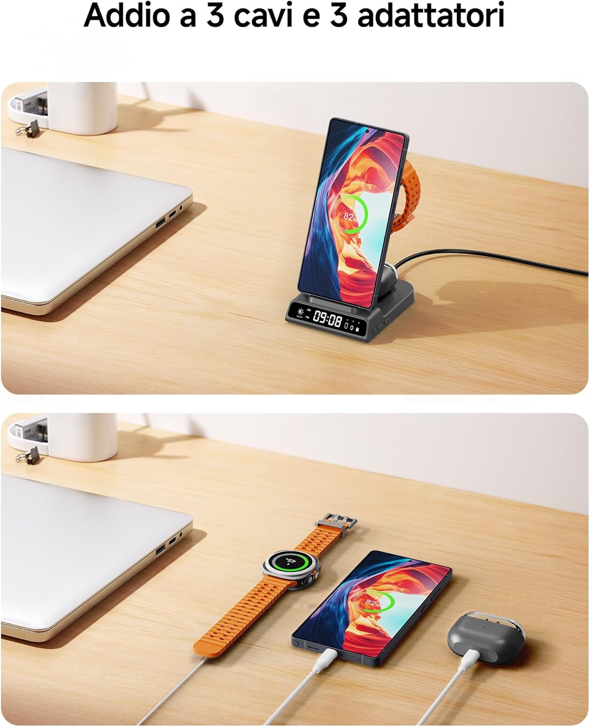 Samsung Wireless Charger, 3 in 1 Charging Station for Samsung Galaxy S25 Ultra/S24/S23/Z Flip 7/Fold 6, Wireless Charger Dock for Galaxy Watch 8/Ultra/7/6/5, Galaxy Buds 3/3 Pro - Image 7