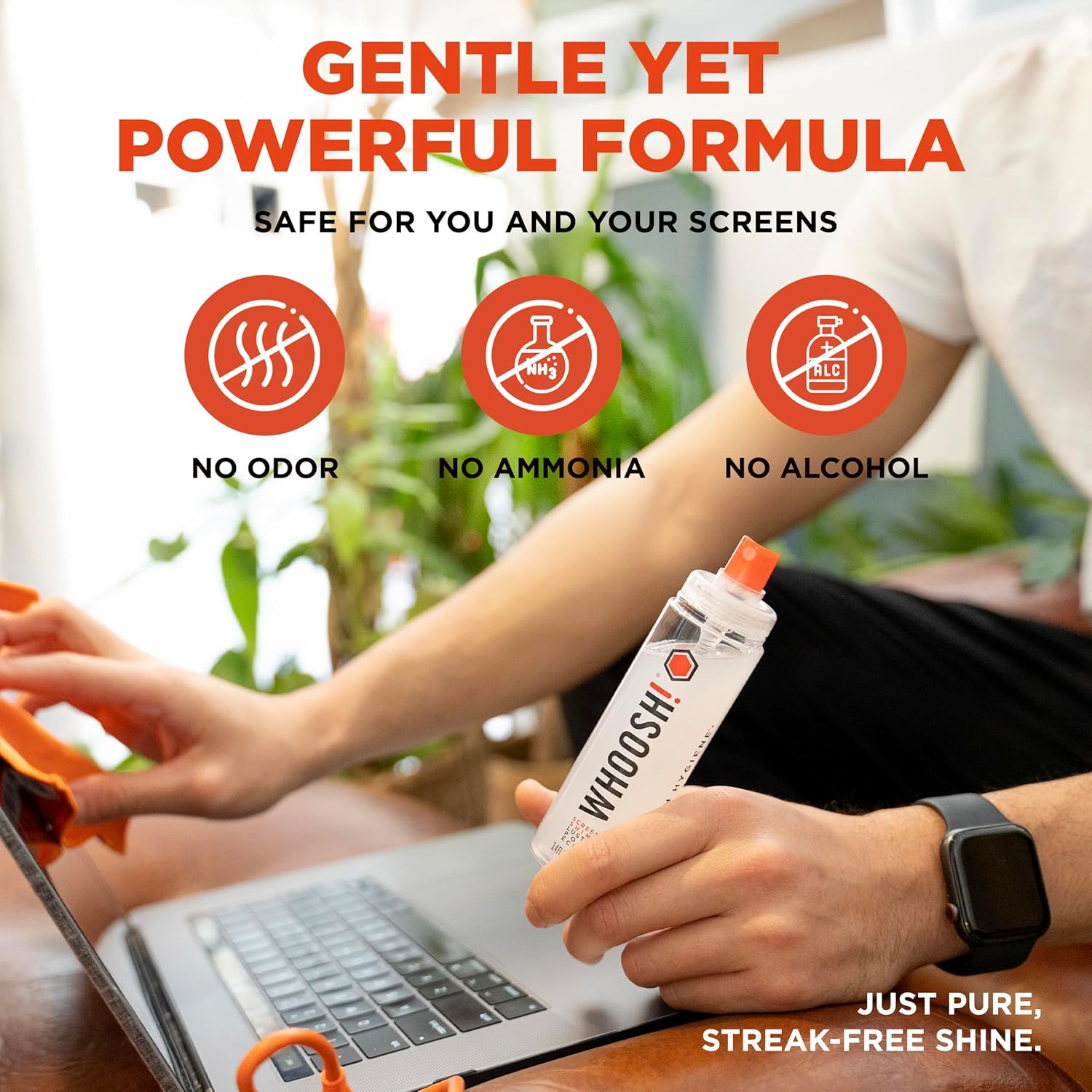 WHOOSH! Duo XL Mobile Screen Cleaner for iPhone, Glasses and MacBook - 30ml + 100ml with Microfiber Cloths - No Leakage Touch Screen Cleaner Removes Fingerprints and Smudges - Ideal Home & Travel - Image 7