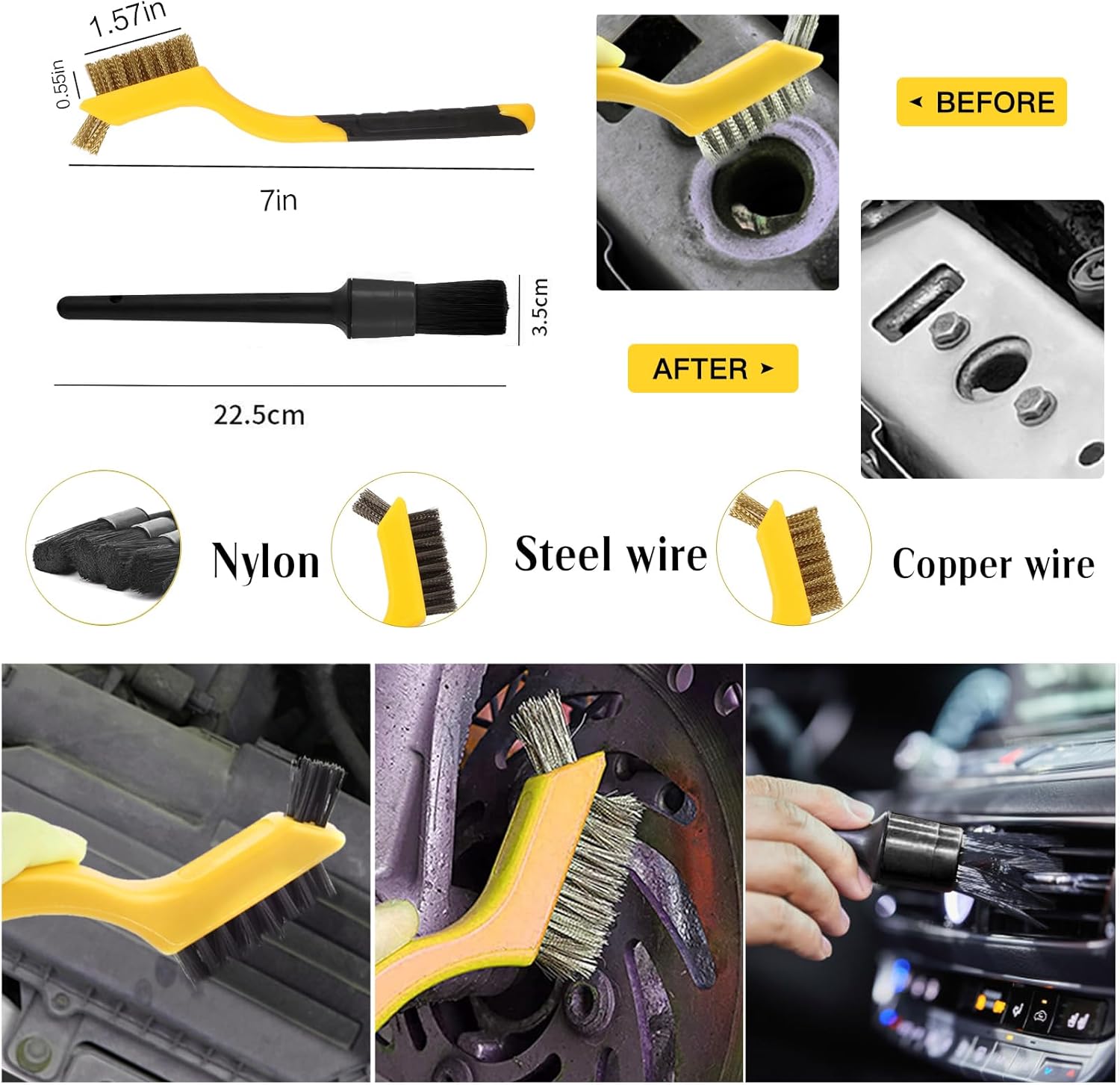 Car Cleaning Kit, 62 Inch Mop Glove with Long Handle, Car Detailing Brush Set, Complete Car Cleaning Supplies - Image 8