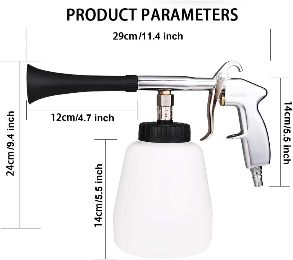 Car Cleaning Gun Interior Washing Gun Compressed Air 6~9.2Bar with Bottle, with Bristle Brush, for Car Dashboard Leather Seats - Image 3