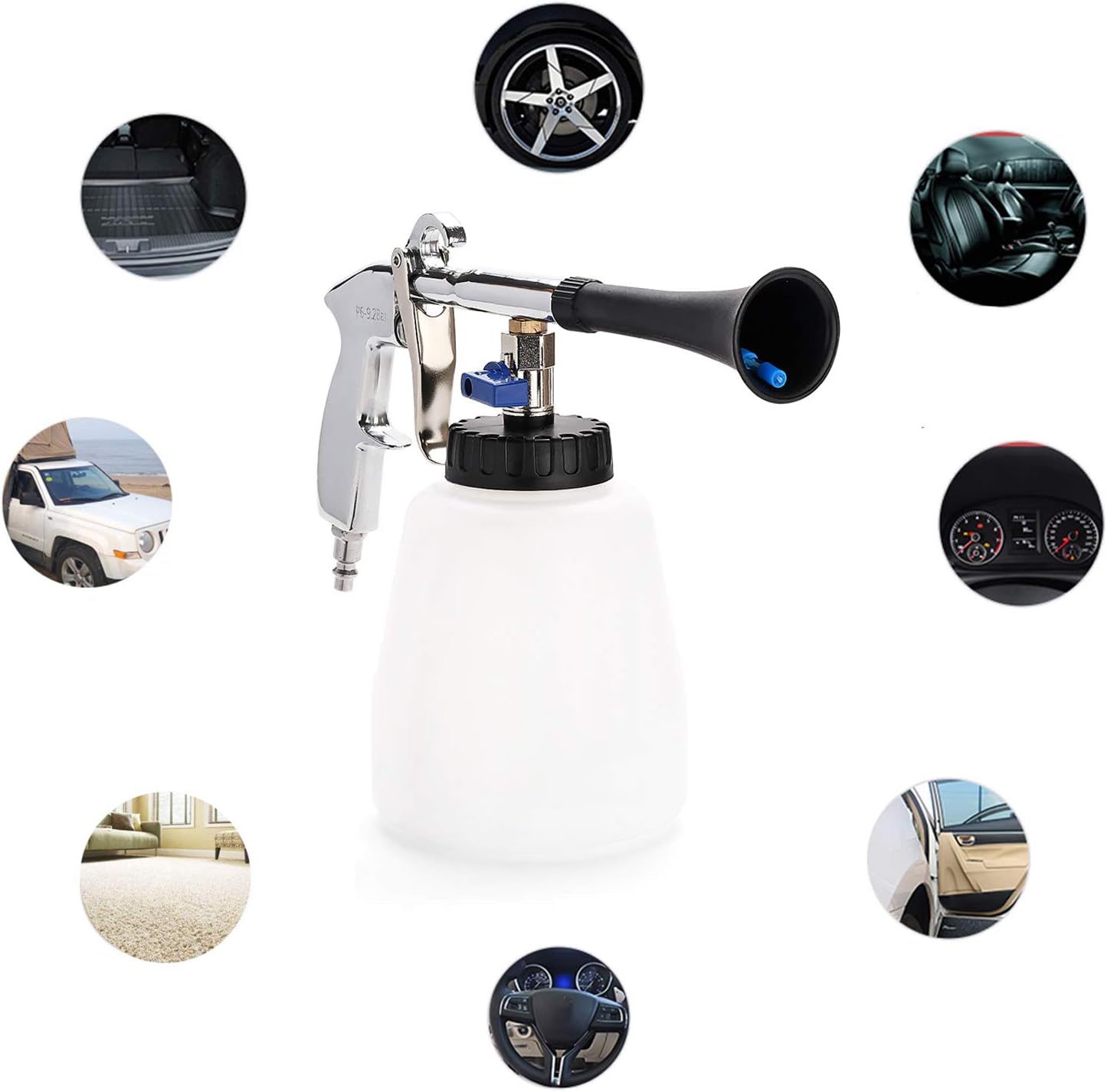 Car Cleaning Gun Interior Washing Gun Compressed Air 6~9.2Bar with Bottle, with Bristle Brush, for Car Dashboard Leather Seats - Image 7