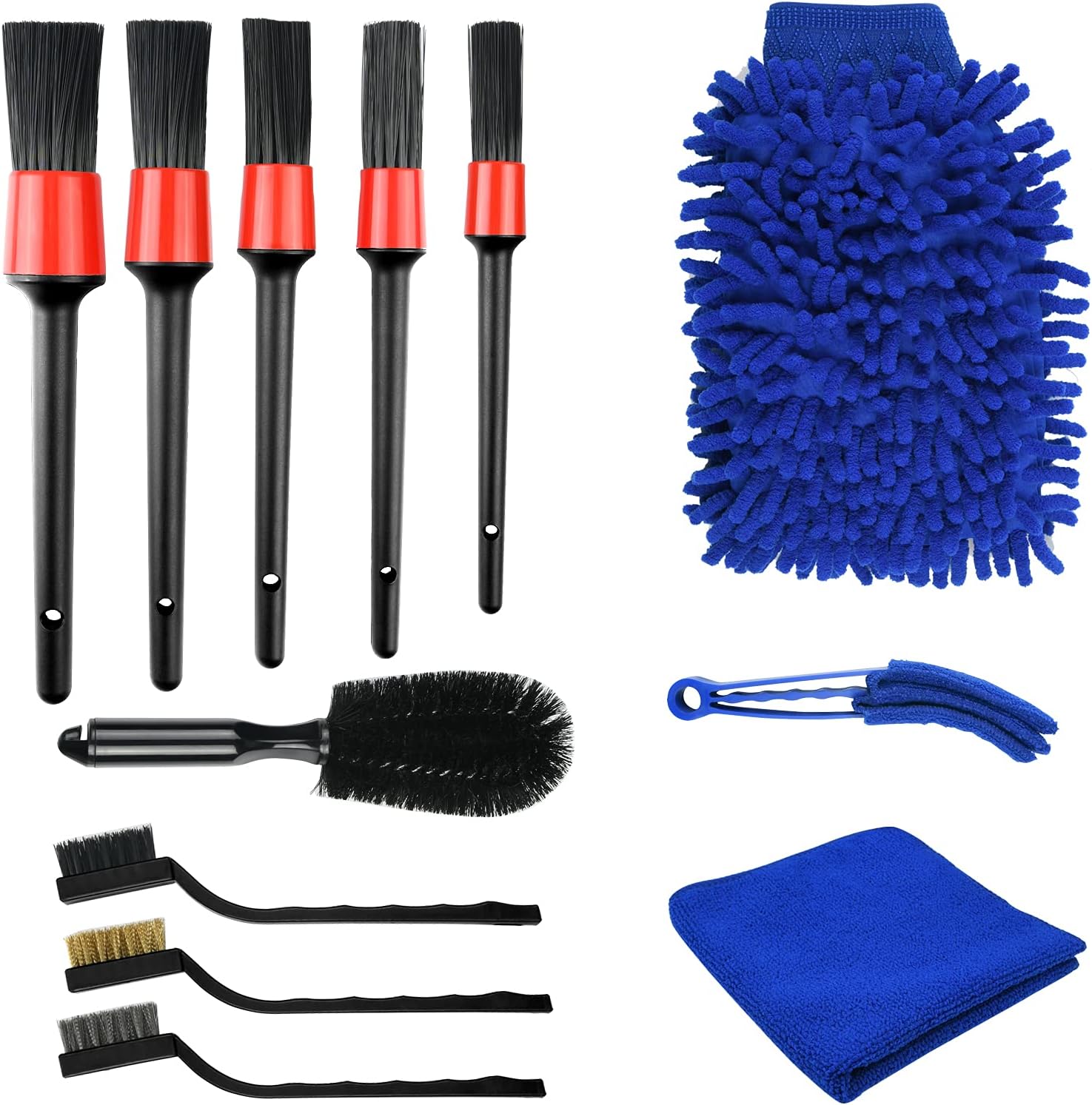 URAQT Car Cleaning Brushes, 15Pcs Car Wash Kit, Detail Brush, Wheel Cleaning, Cleaning Cloth, for Interior & Exterior Cleaning, and Car Rims - Image 9