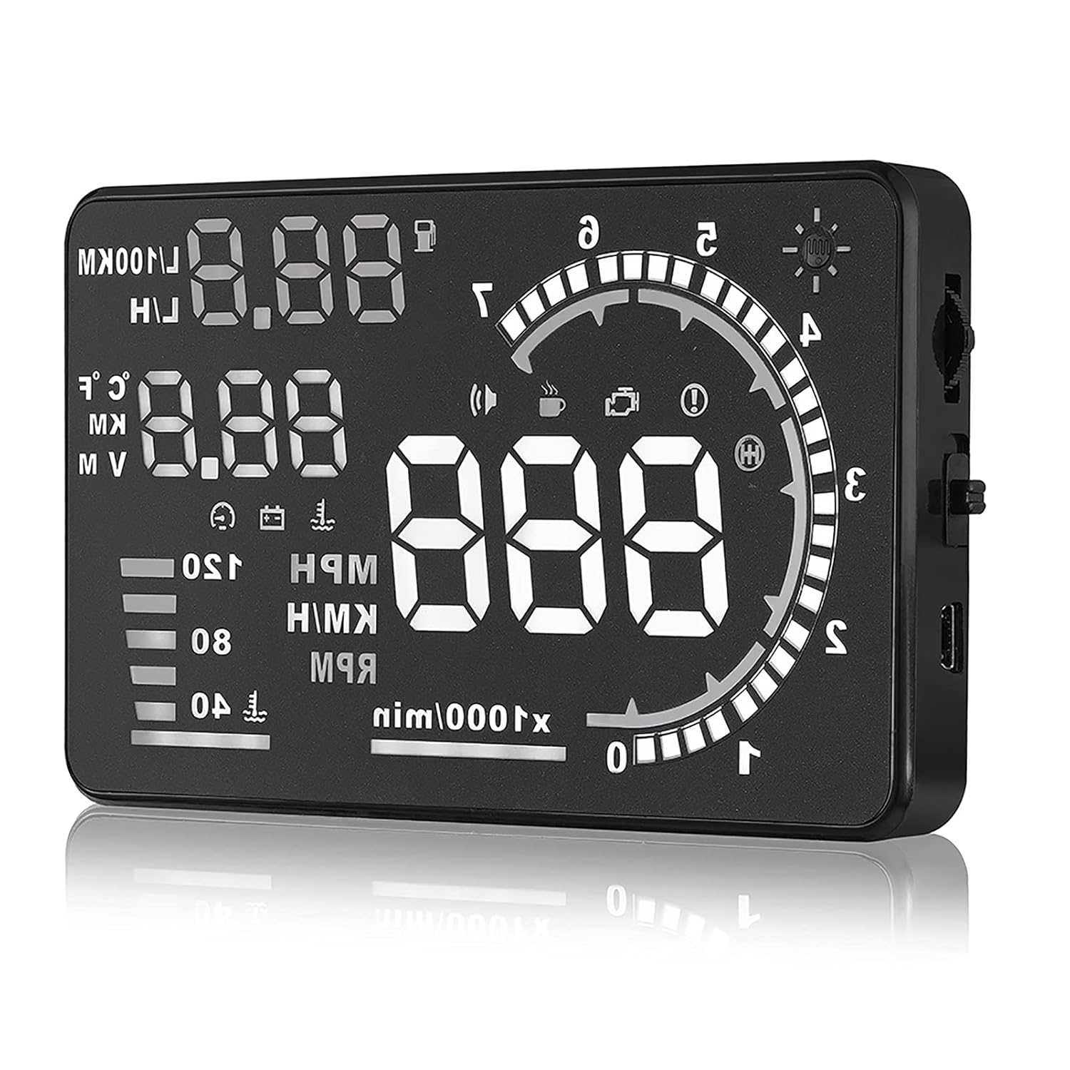 Tyenaza A8 Car HUD Head Up Display, 5.5" Car HUD Head-up Display Windshield Projector Vehicle Speed Windshield Projector Motor Speed Reminder and Driving Fatigue - Image 6