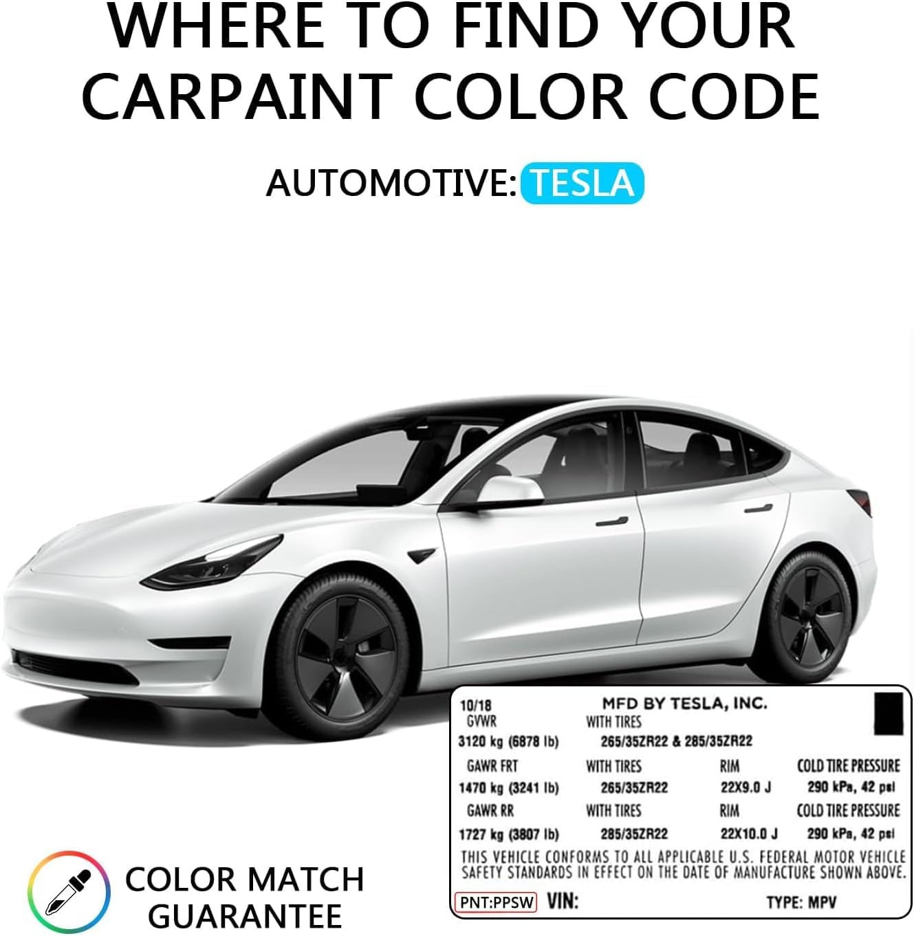 Touch Up Paint for Tesla Model 3 Highland Scratch Repair Kit, Pen Tip and Brush 2 in 1 Scratch Repair Pen Car Repair Pen (Pearl White) - Image 7